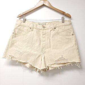 New We The Free Now Or Never Denim Shorts High Rise Cut Off Hem Distressed
